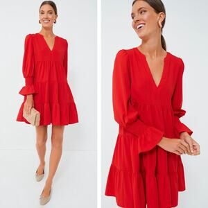 Tuckernuck Pomander Place Kenzo Red Crepe Dress Size S
